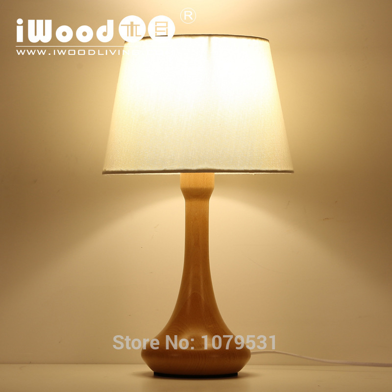 europe wood long neck table lamp modern personality wooden light bedroom bedside wood table lamp fabric wood lamp creative lamp