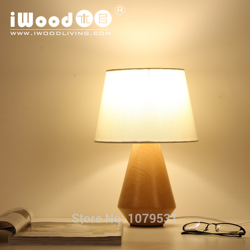 europe wood table lamp modern personality wooden light bedroom bedside wood table lamp fabric wood lamp creative lamp