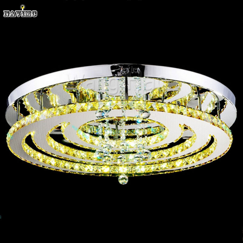 fashion brief new design stainless k9 crystal lighting square modern led ceiling lights for living room