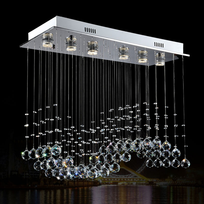 fast crystal chandelier light crystal curtain wave light fitting for dining room, bedroom, foyer and ceiling mc0506