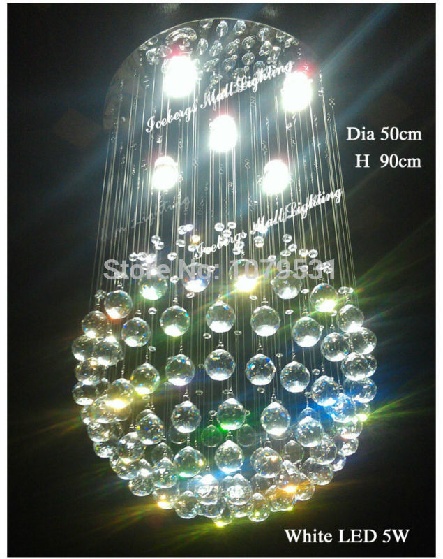 fit 110-240v modern lustre sphere crystal chandelier round pendant ceiling lamp led lighting