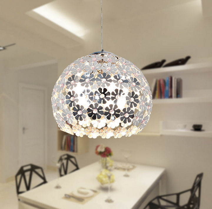 flower silver crystal chandelier light fixture aluminum hanging lamp crystal light dining bedroom modern lustres de cristal