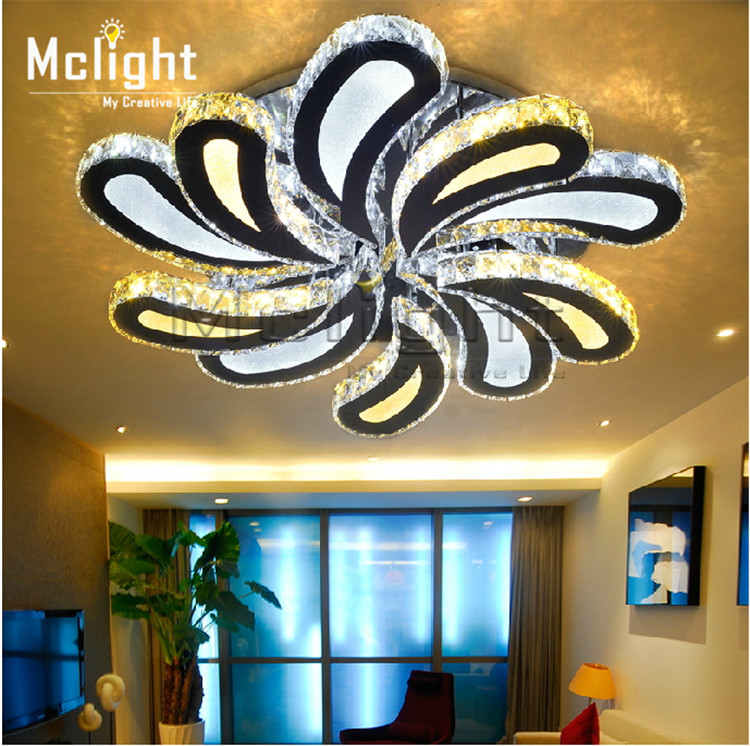flush mount remote control square crystal ceiling lights fixture bedroom led wireless kitchen ceiling plafond lamp