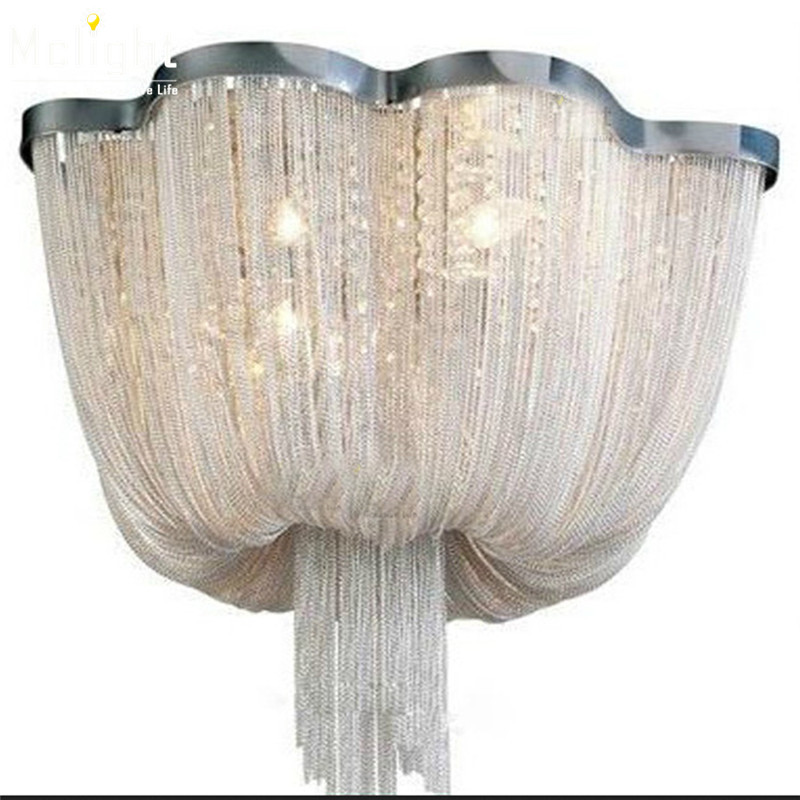french chain cystal chandelier light fixture empire vintage hanging suspension lustre lamp light