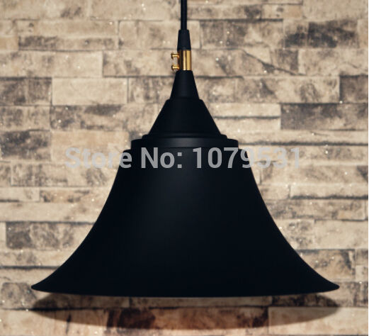 loft american rural industry wrought iron black bell shade pendant lights retro single head edison bulb droplight ac 110-220v