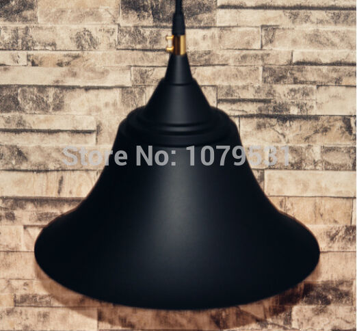 loft american rural industry wrought iron black bell shade pendant lights retro single head edison bulb droplight ac 110-220v