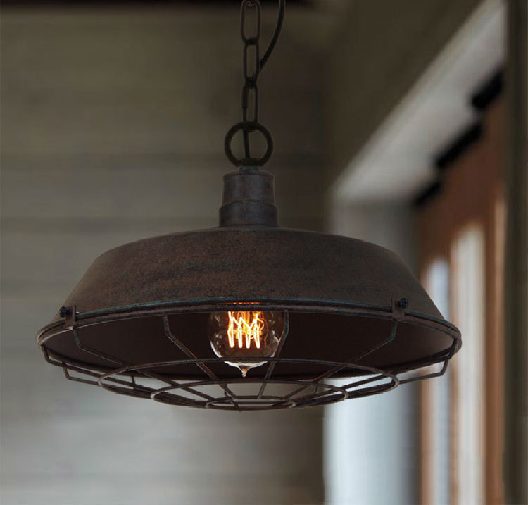 loft rural industrial restoring ancient ways pendant lamp restaurant bar lamp cafe lamp 36/46 cm black/rust color droplight