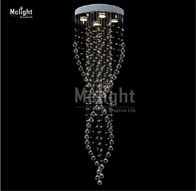 long size modern crystal ceiling light fixture spiral for stairs meeting room guarantee