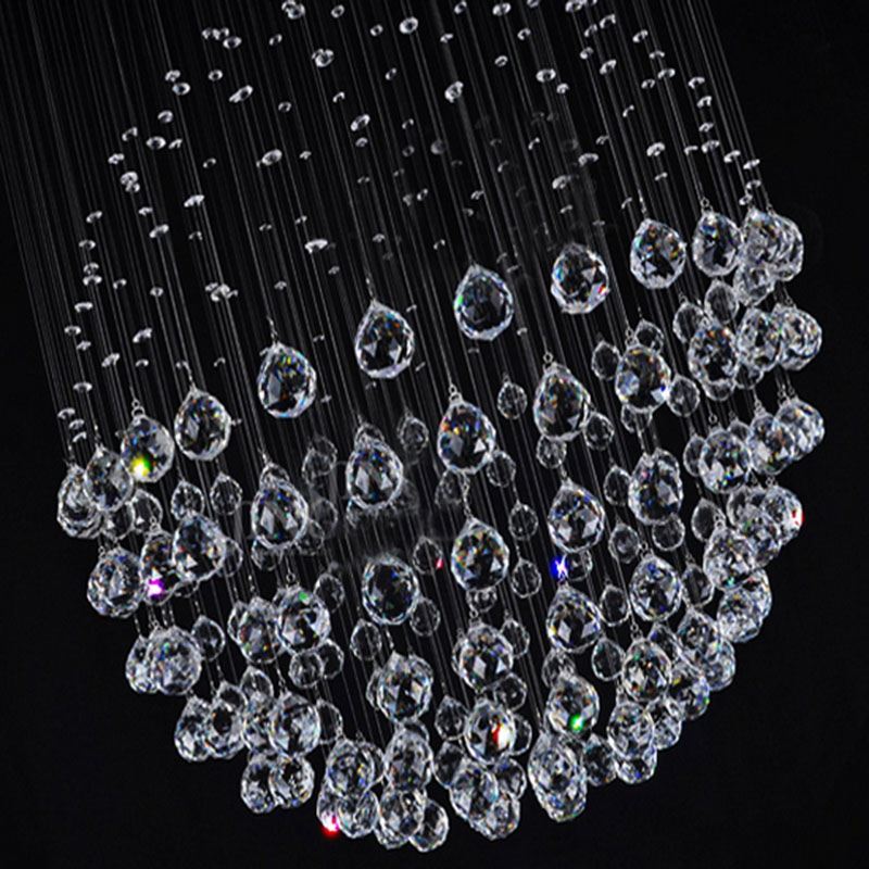 long spiral crystal chandelier light fixture for lobby, staircase round lustre, stairs, foyer large crystal stair lighting