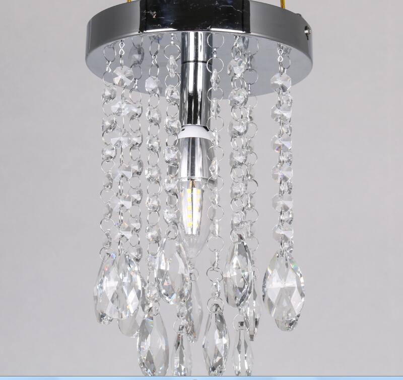 mini modern luxury led teardrop crystal chandelier for bedroom corridor hallway wall ceiling lamp chrome base
