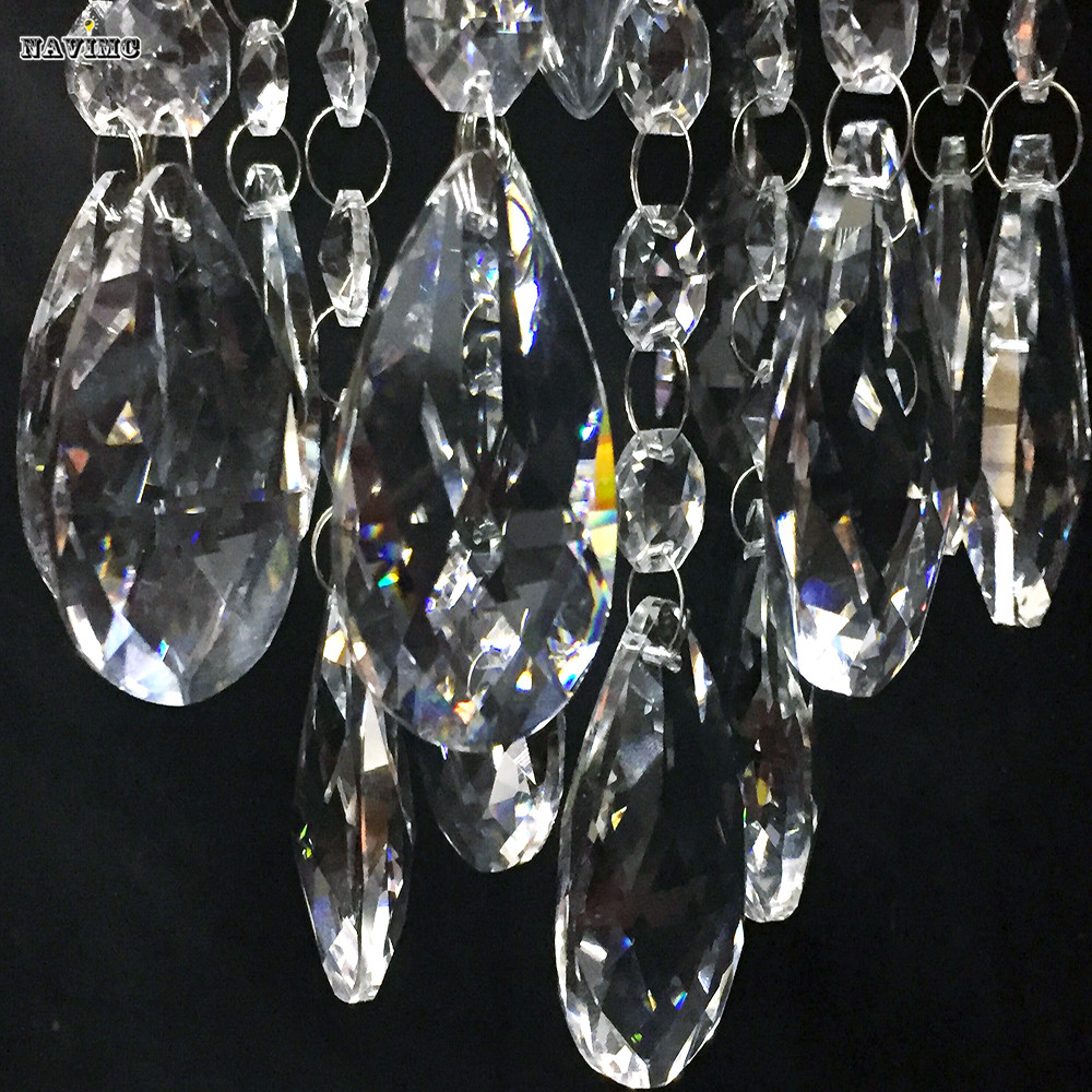 mini modern luxury led teardrop crystal chandelier for bedroom corridor hallway wall ceiling lamp chrome base