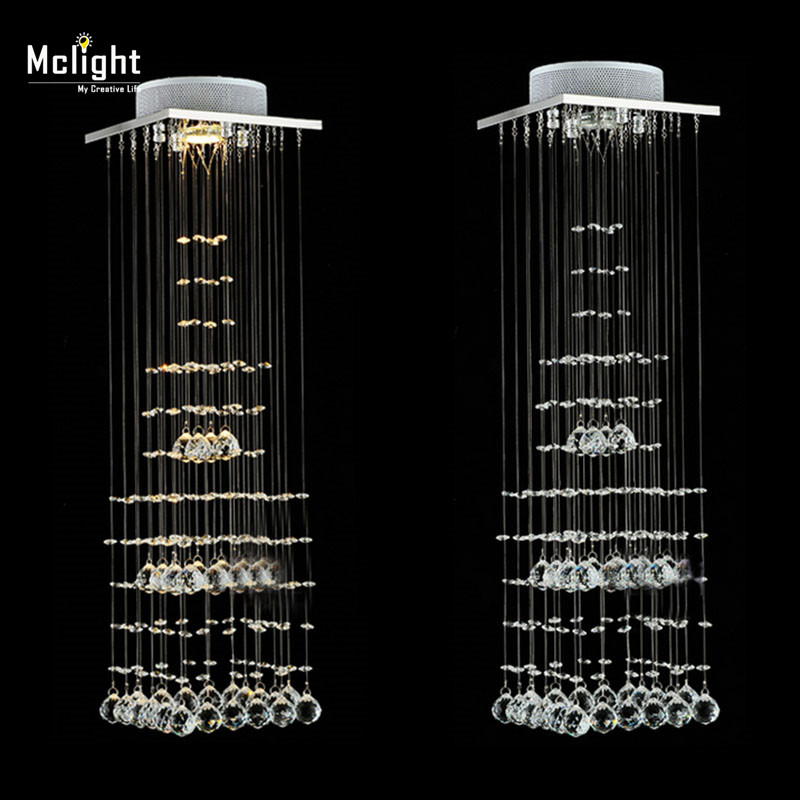 mini small crystal chandelier light fixture square flush mounted crystal lustre stairs porch aisle hallway light