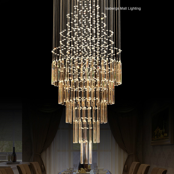 modern 3,5,6,13 heads luxury led crystal ceiling lights stair villa el lobby cristal ceiling luminaire lustres de cristal