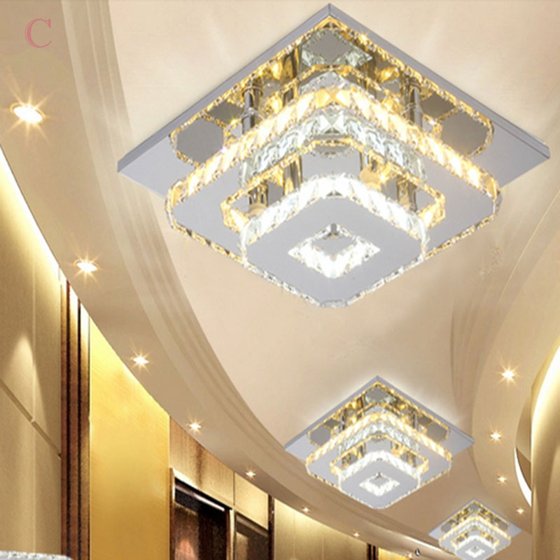 modern and stylish 12w ceiling chandelier crystal lamp ac110v-240v living room lamp lighting fixtures aisle lights