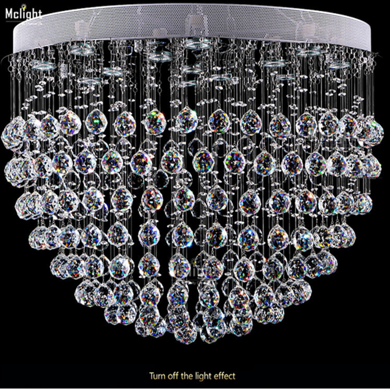 modern crystal chandelier light fixture round crystal lamp flush mounted chandelier lighting dining light fitting