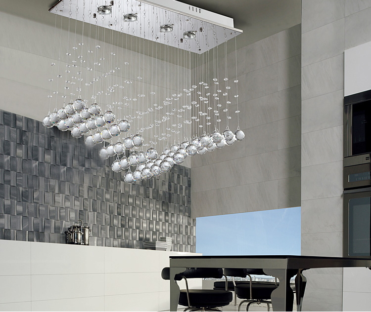 modern dining room led crystal ceiling lights curtain wave lighting fixture for living room bedroom restaurant lamp