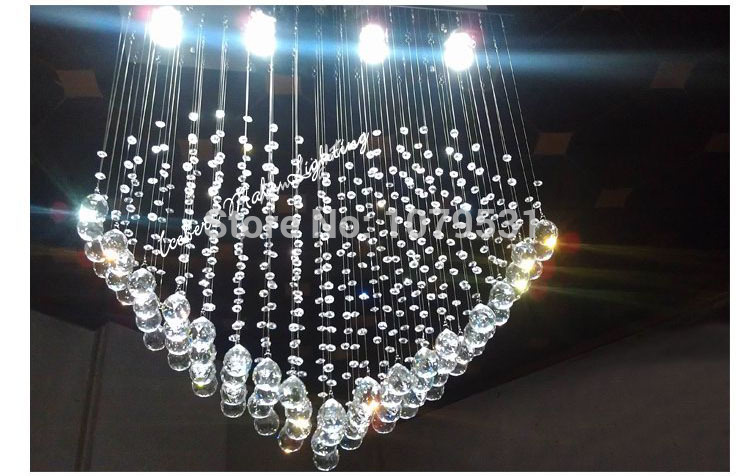 modern heart crystal pendant ceiling lamp, crystal 3pcs,4pcs led chandelier lights