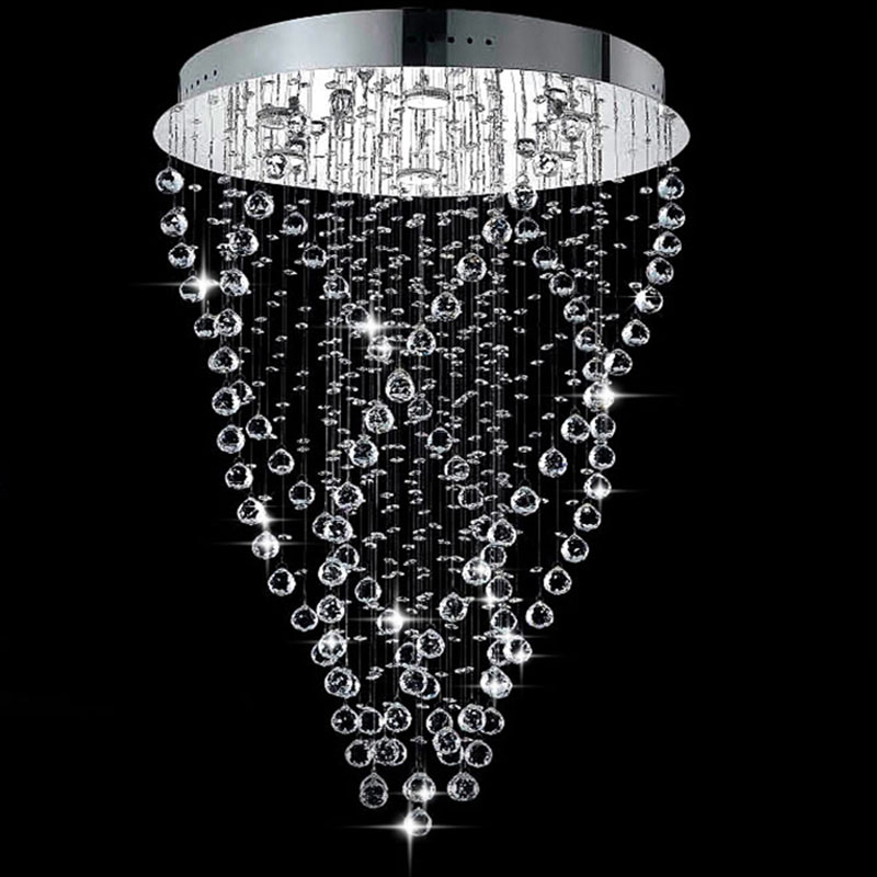modern k9 crystal ceiling light fixture crystal light lustre ceiling lamp for stairs, dining rooms with gu10 bulbs mc0591