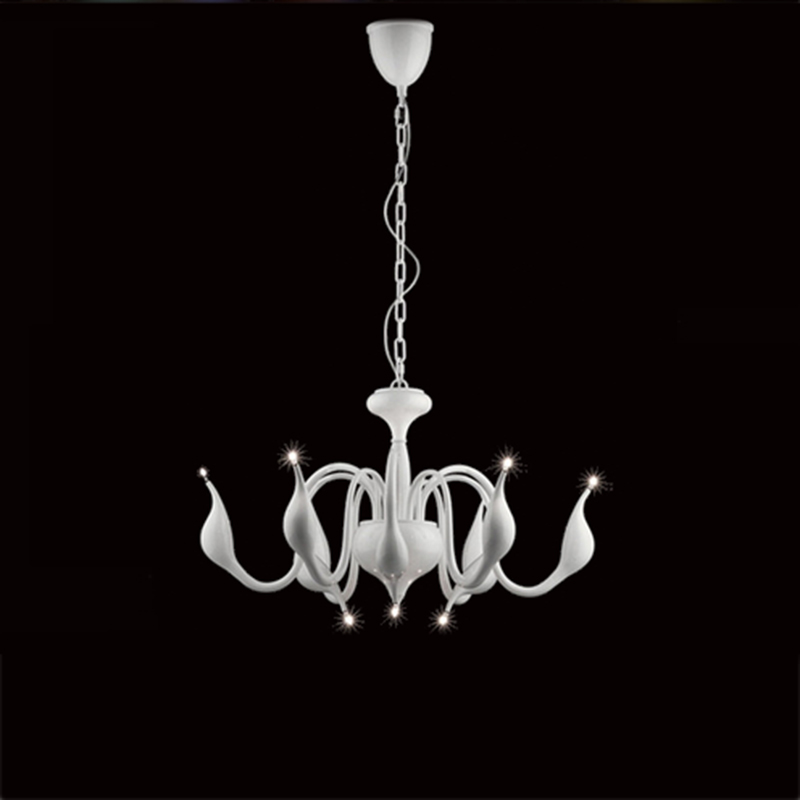 modern large swan chandelier light fixture 6 lights black silver red color swan suspension light for pendant style