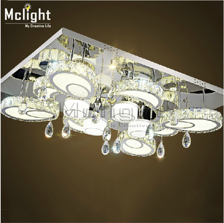modern led circular flush mount crystal ceiling lights fixture for living room led wireless kitchen ceiling plafond lamp