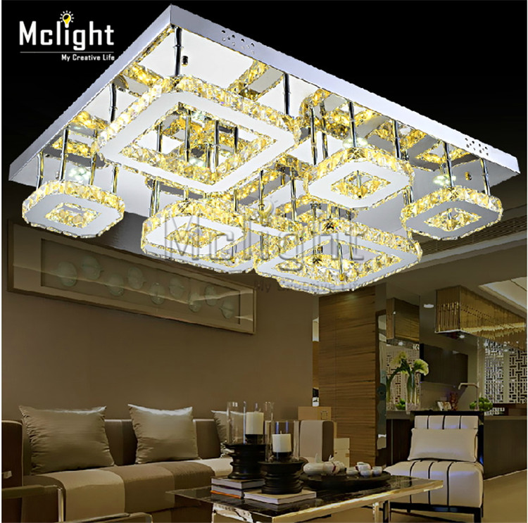 modern led remote control rectangular crystal ceiling lights fixture for bedroom led wireless kitchen ceiling plafond lamp