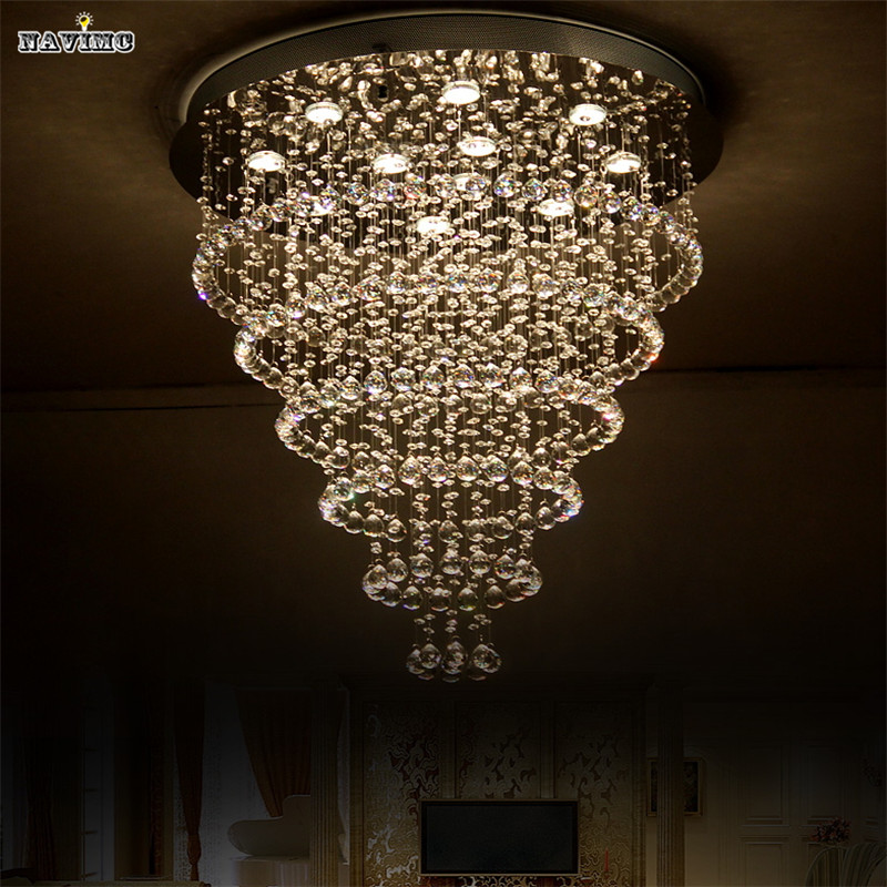 modern luster de crystal chandelier large cristal lighting fixtures el projects staircase lamps restaurant cottage lights