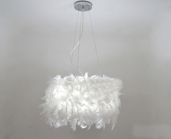 modern pendant feathers crystal chandelier lighting 3 lights diameter 21.65"/55cm for living room kitchen bedroom kids room