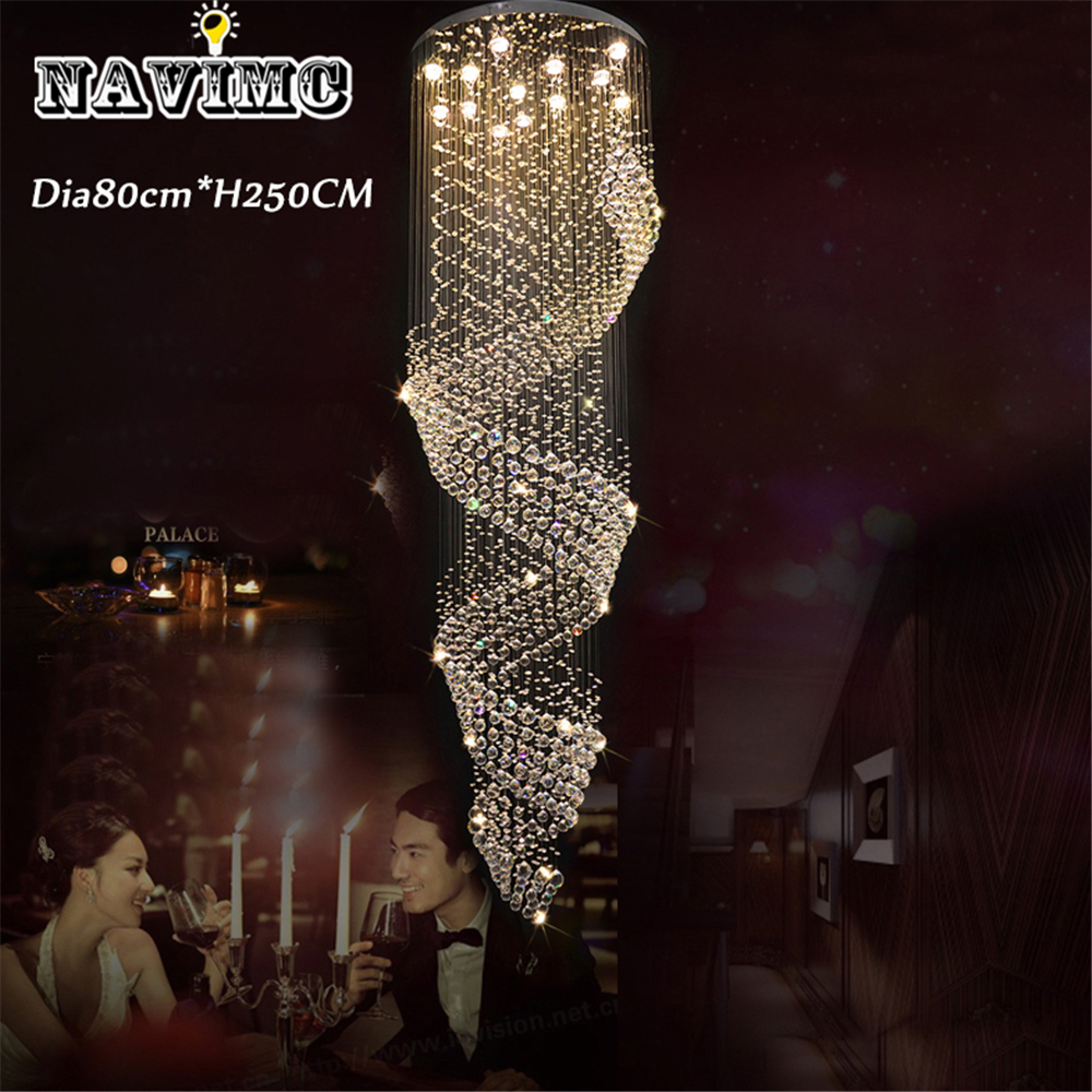 modern spiral crystal led ceiling lights large staircase indoor lustres flush mount long stair ceiling lamps lighting fixtures