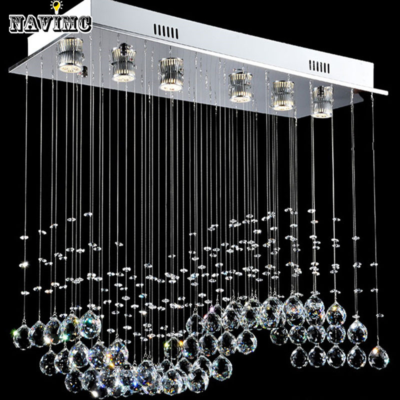 modern wave k9 led crystal ball s shade hanging fixture rain drop curtain chandelier lamp lighting