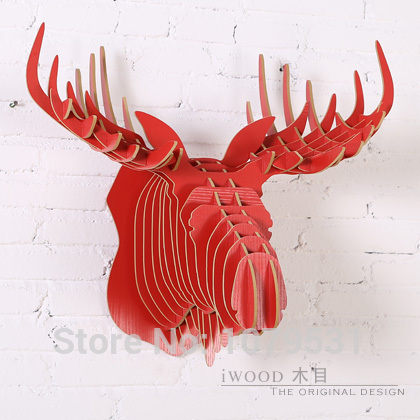 new moose head,home decoration,wall art diy wooden craft wall decor wall stickers home decor,christmas decoration,wood animal