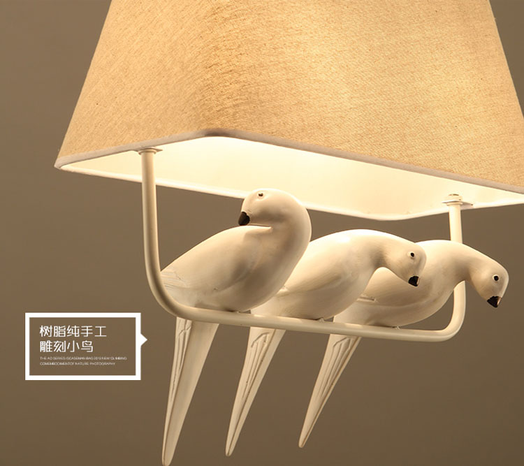 nordic bird modern minimalist cloth lampshade pendant lamp creative arts bar restaurant pendant lights kids bedroom lamp