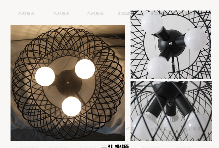 nordic creative three industrial pendant light restaurant living room lighting lamp loft personality wrought iron pendant lamp
