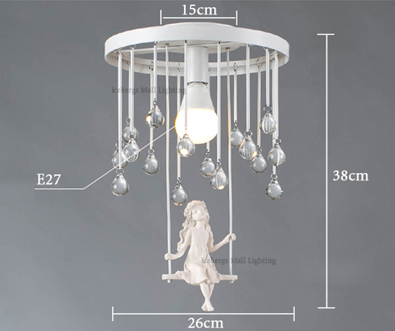 nordic modern aisle crystal ceiling chandelier light sweet little girl chandeliers lamp lighting for living rooms kids room