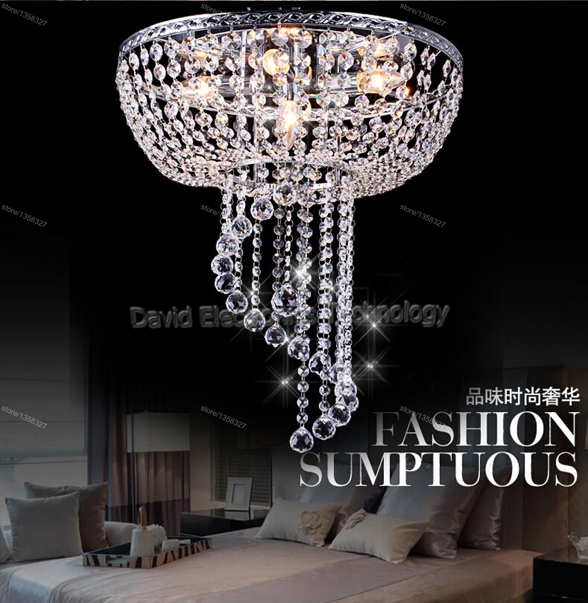 on modern minimalist bedroom luxurious new led crystal chandelier living room ac85-260v