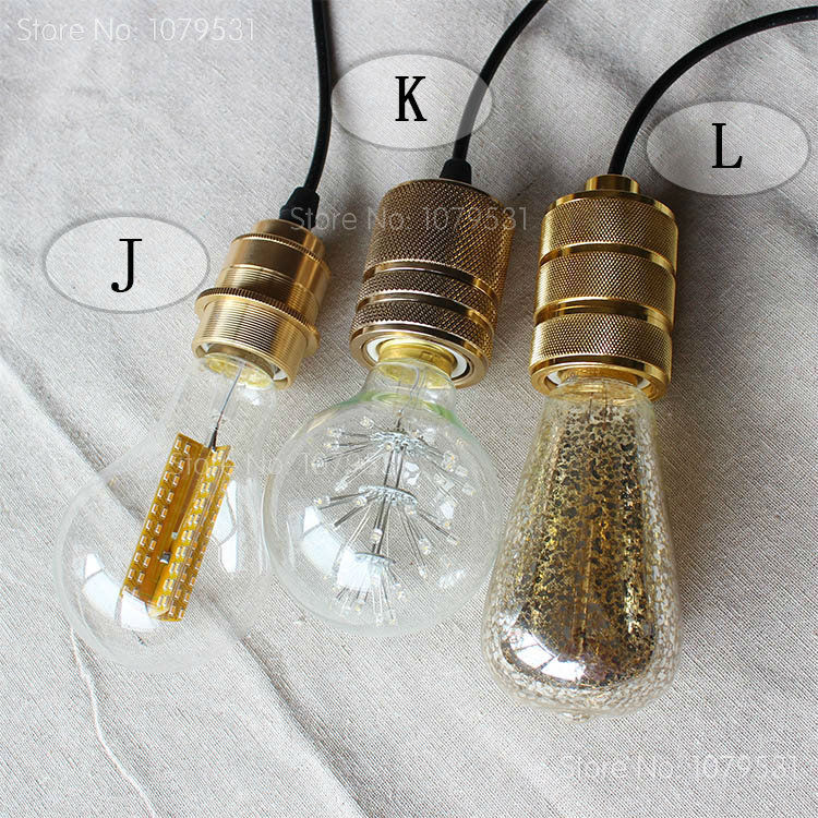 quality guarantee e26/e27 socket light brass copper lamp holder pendant light with rotary knob switch/zipper switch 110-240v