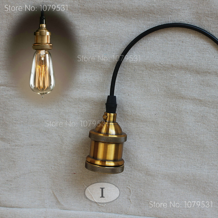 quality guarantee e26/e27 socket light brass copper lamp holder pendant light with rotary knob switch/zipper switch 110-240v