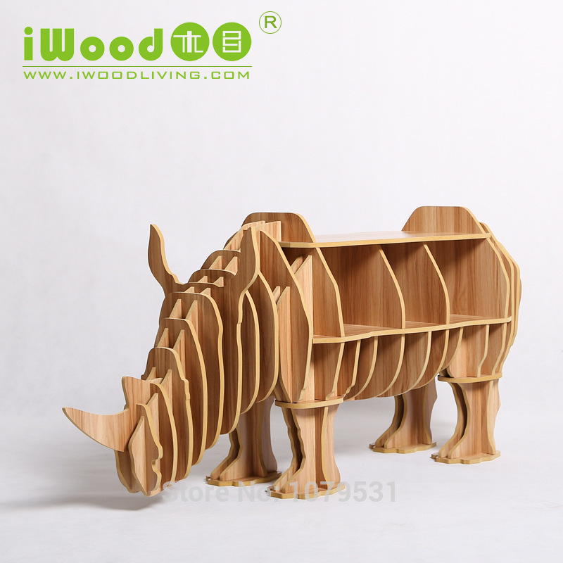 rhino puzzle table for living room,diy creative animal table home decoration,gorgeous animal multi-purpose furniture,rhino table