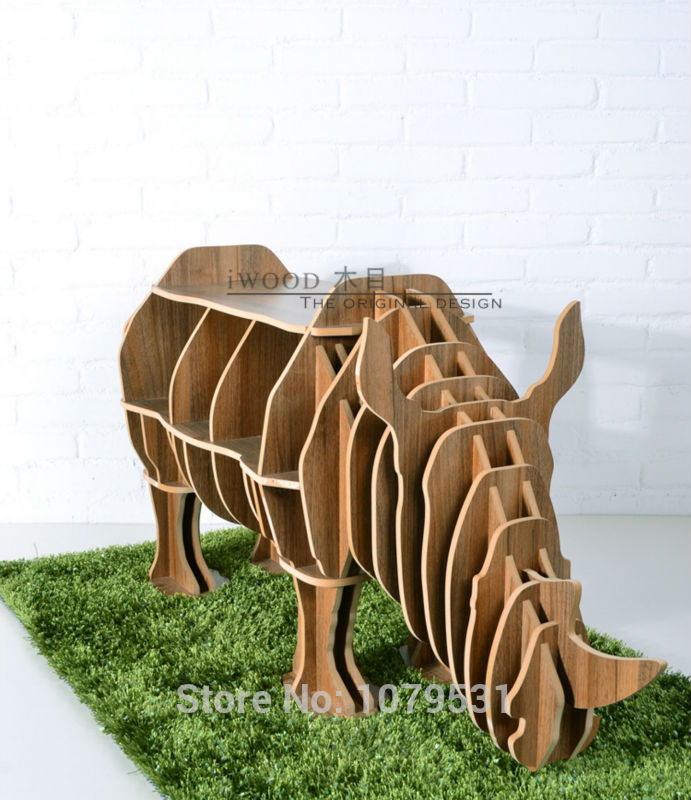 rhino puzzle table for living room,diy creative animal table home decoration,gorgeous animal multi-purpose furniture,rhino table