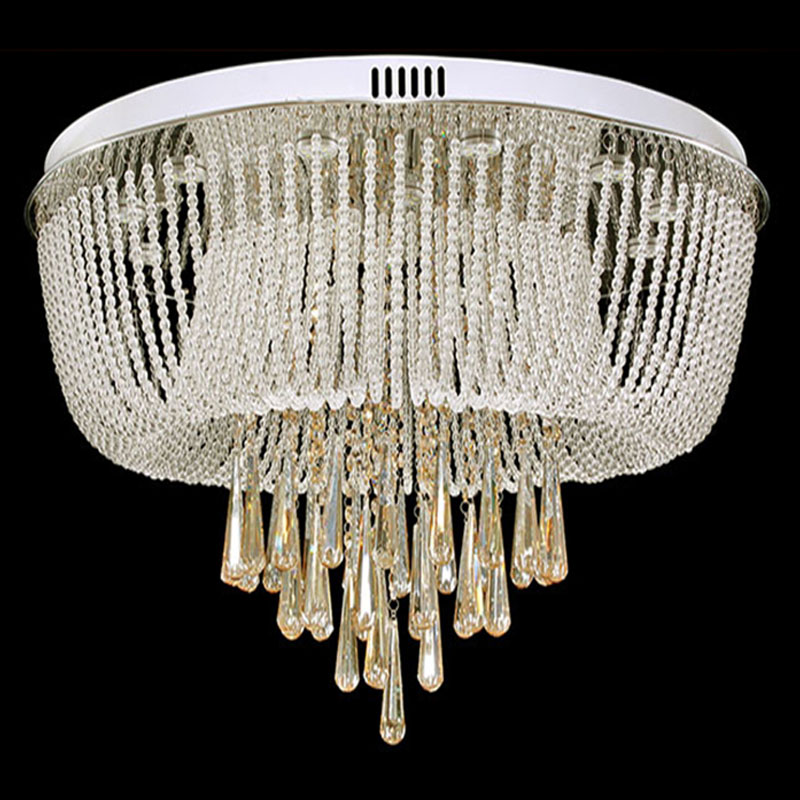 round crystal ceiling light led crystal lamp lighting fixture modern lustres de cristal lamps for bedroom mc0587 d600mm h330mm