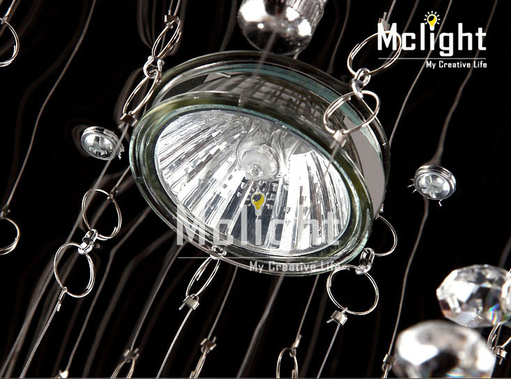 spiral crystal ceiling light mc0517 for stairs with gu10 bulbs d600mm h2000mm