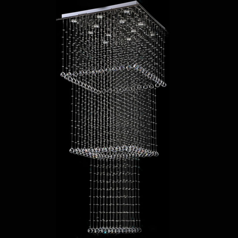 square design modern crystal chandelier l80*w80*h200cm lustres de sala chandelier lighting guarantee
