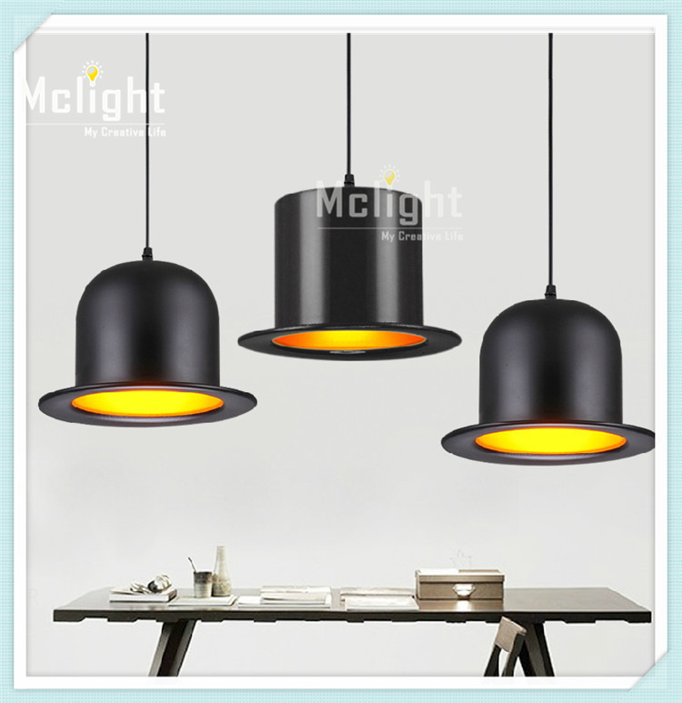 square hat led chandelier for dining room black shell color aluminum lighting ac 220v modern chandelier led lamp