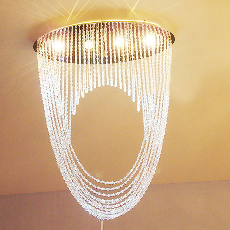 wholes new luxury oval modern chandelier crystal ceiling living room lamp with g10 led bulb