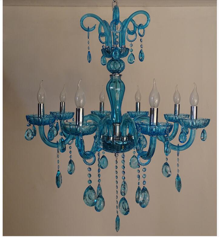 modern blue crystal chandelier bohemia chandelier lustres de cristal decoration tiffany pendants and chandeliers home lighting
